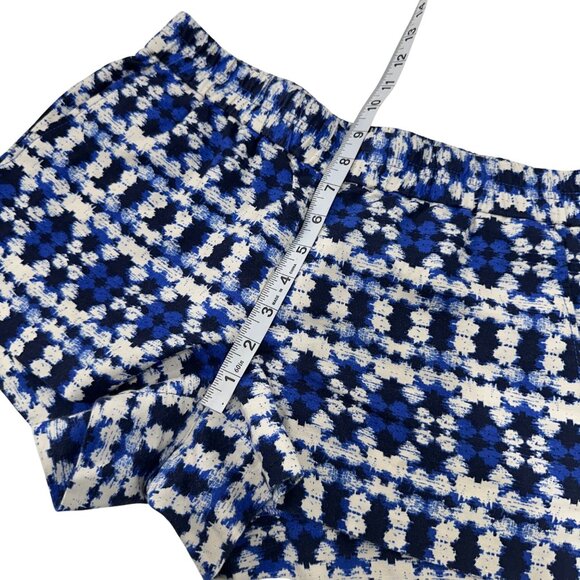 J.Crew Womens Blue & White Patterned Linen-Cotton Blend Drawstrim Shorts Size 2 - Picture 5 of 12
